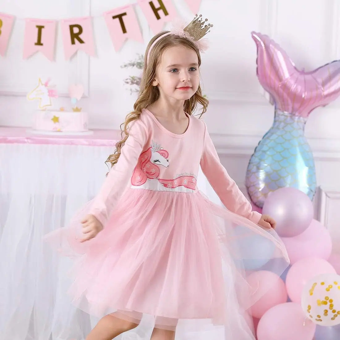 Charming Long Sleeve Tulle Dresses for Girls - Perfect for Winter Parties (Ages 3-12)