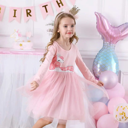 Charming Long Sleeve Tulle Dresses for Girls - Perfect for Winter Parties (Ages 3-12)