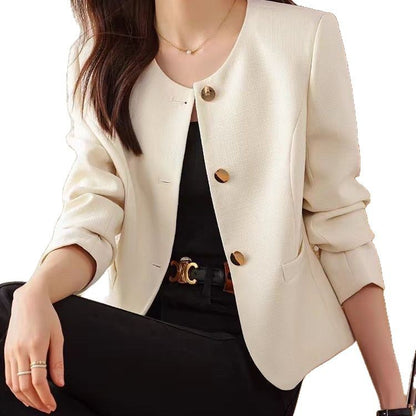 Women’s Cropped Crew Neck Jacket – Casual Lightweight Outerwear FitiqueFit