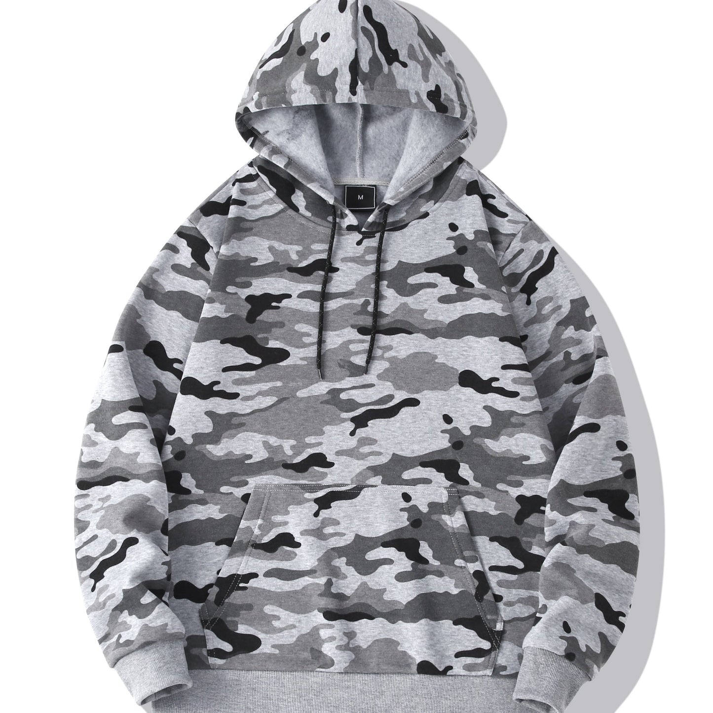 Men's Camouflage Loose Pullover Hooded Fleece Sweatshirt for Autumn And Winter, Hooded, Fleece NovaCart