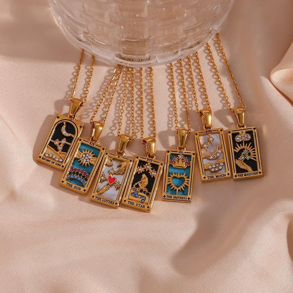 Tarot Card Pendant Necklace LUNAR VINES