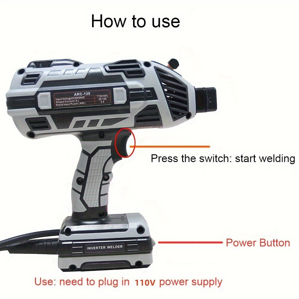 4600W High-Efficiency Semi-Automatic Welding Machine - 110V Handheld Arc Welder, with Digital Intelligent Current Thrust, Fits 2.5mm Electrodes, Portable Welder for Professional Use NovaCart