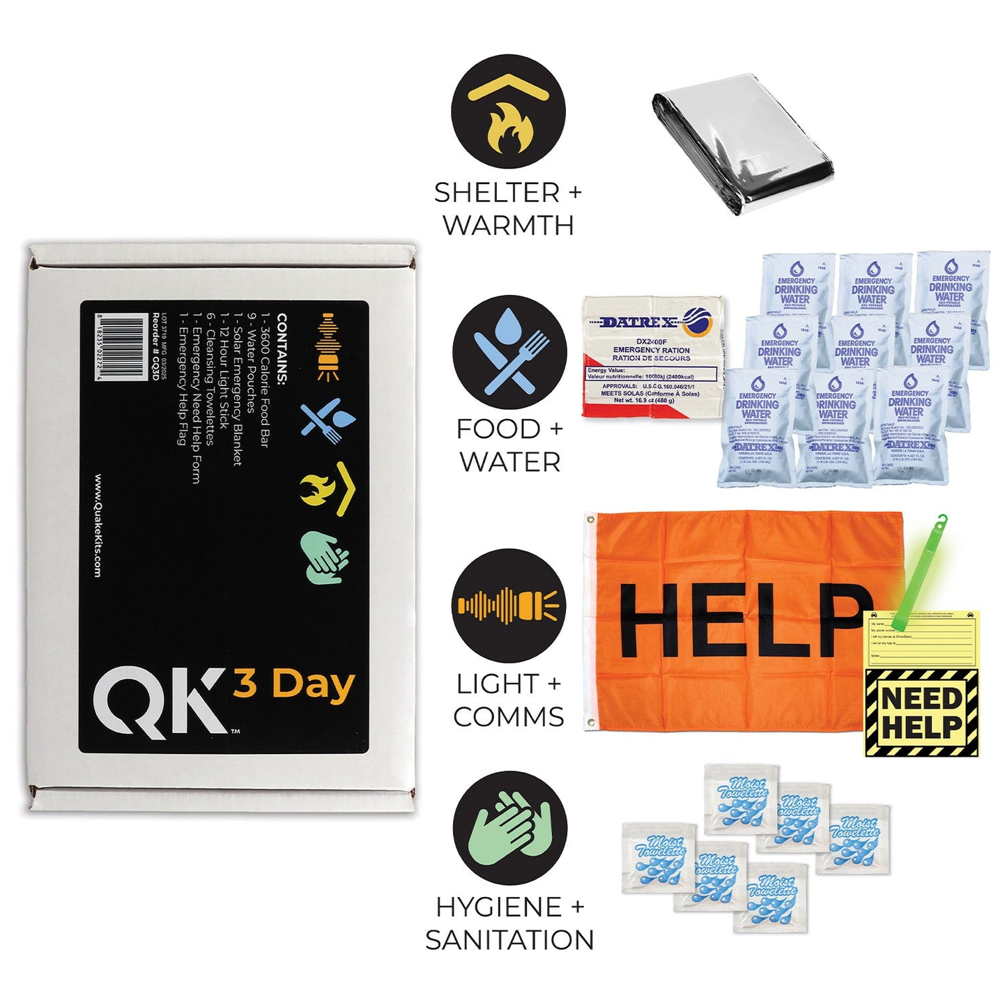 3 Day Quick Grab Kit | Quake Kits 72 Hour Bug Out Bag quakekits.com