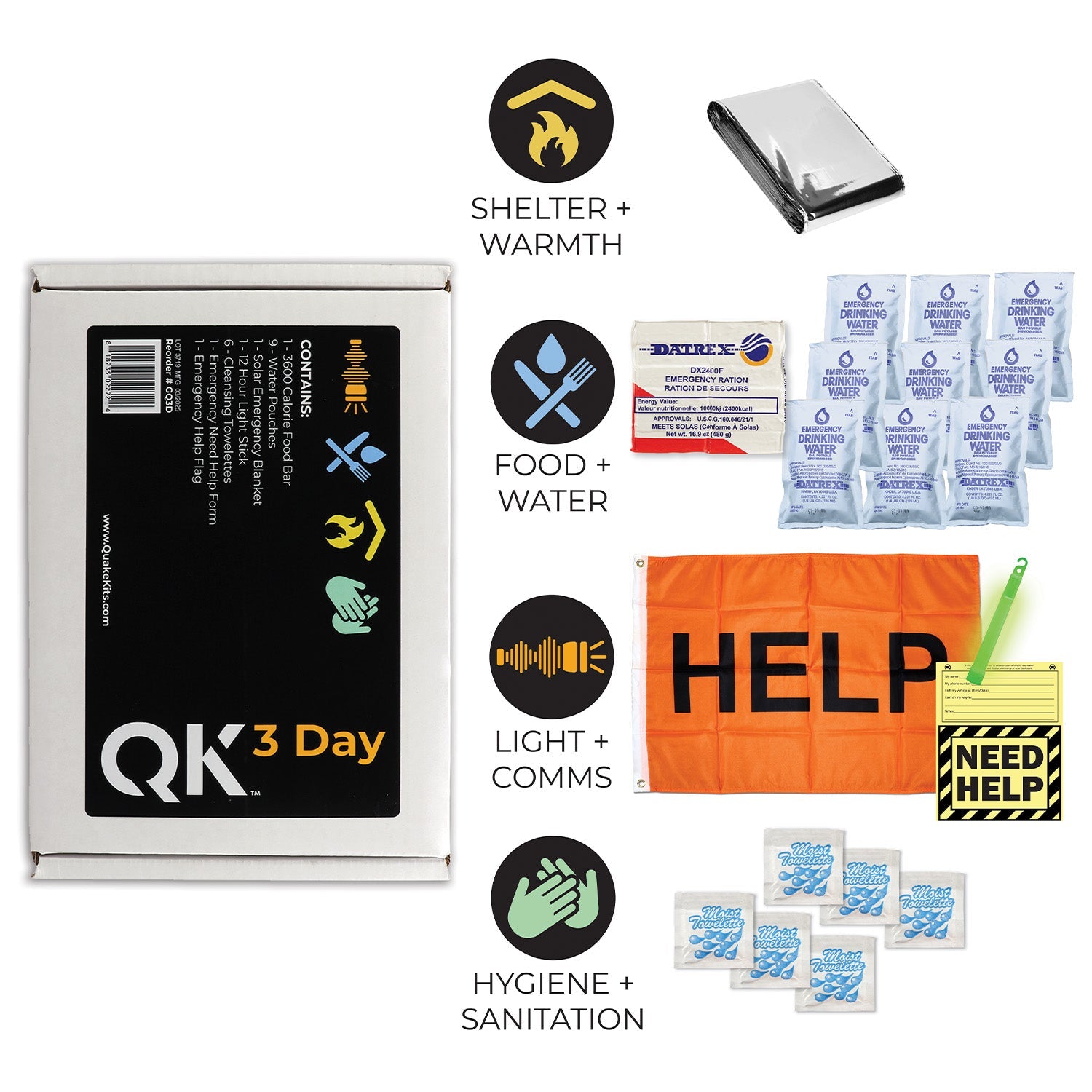 3 Day Quick Grab Kit | Quake Kits 72 Hour Bug Out Bag quakekits.com