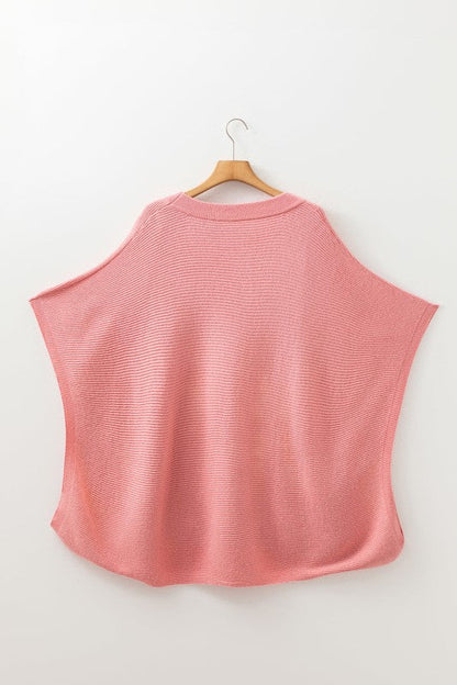 Plus Size Ribbed Knit Crewneck Poncho Sweater Shop Style & More | Fresh Looks, Everyday Deals & Free Shipping