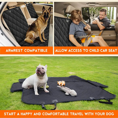 Ultimate Waterproof Dog Car Seat Cover - Non-Slip, Scratch Resistant Protector for Back Seat - Fits Most Cars, Trucks & SUVs - Black