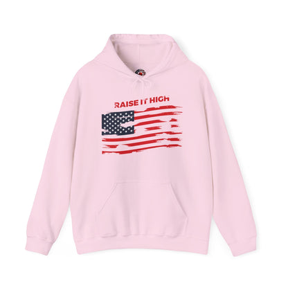 Raise It High American Flag Hooded Sweatshirt The Devil's Pickle
