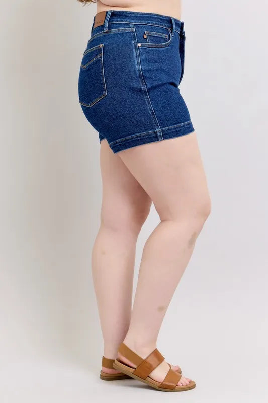 Judy Blue Full Size High Waist Tummy Control Denim Shorts Plus Size New Era Fashion LLc
