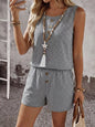 Gingham Sleeveless Top & Shorts Set New Era Fashion LLc