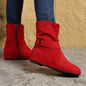 1.18inch Inner Height Increase Women's Short Boots with Flat Sole, Buckle Closure, Comfortable, Warm, and Lightweight, Women Shoes NovaCart