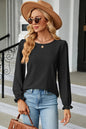 🌸 Round Neck Flounce Sleeve T-Shirt FitiqueFit