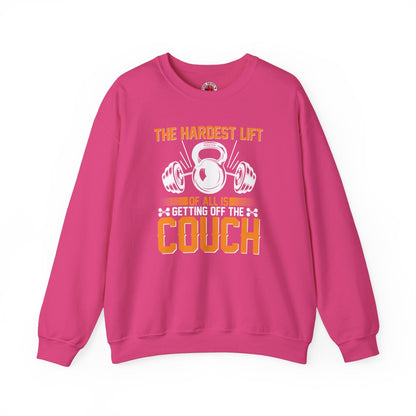 The Hardest Lift Of All Is Getting Off The Couch Crewneck Sweatshirt The Devil's Pickle