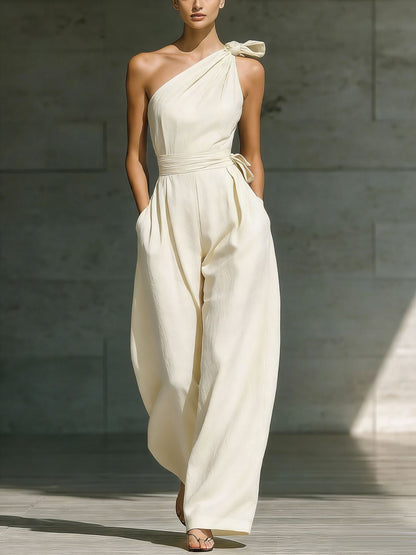 Women's Sleeveless Halter Neck Cinched Waist Slim Jumpsuit – 6 Colors S–2XL FitiqueFit