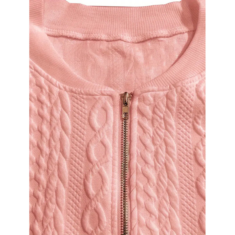 Bomber Jackets For Women Cute Jacquard Coats Lightweight Zip Up Jackets FitiqueFit