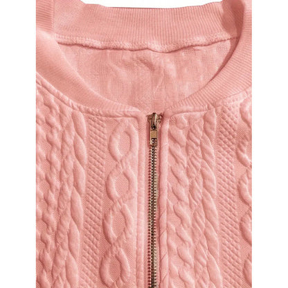 Bomber Jackets For Women Cute Jacquard Coats Lightweight Zip Up Jackets FitiqueFit