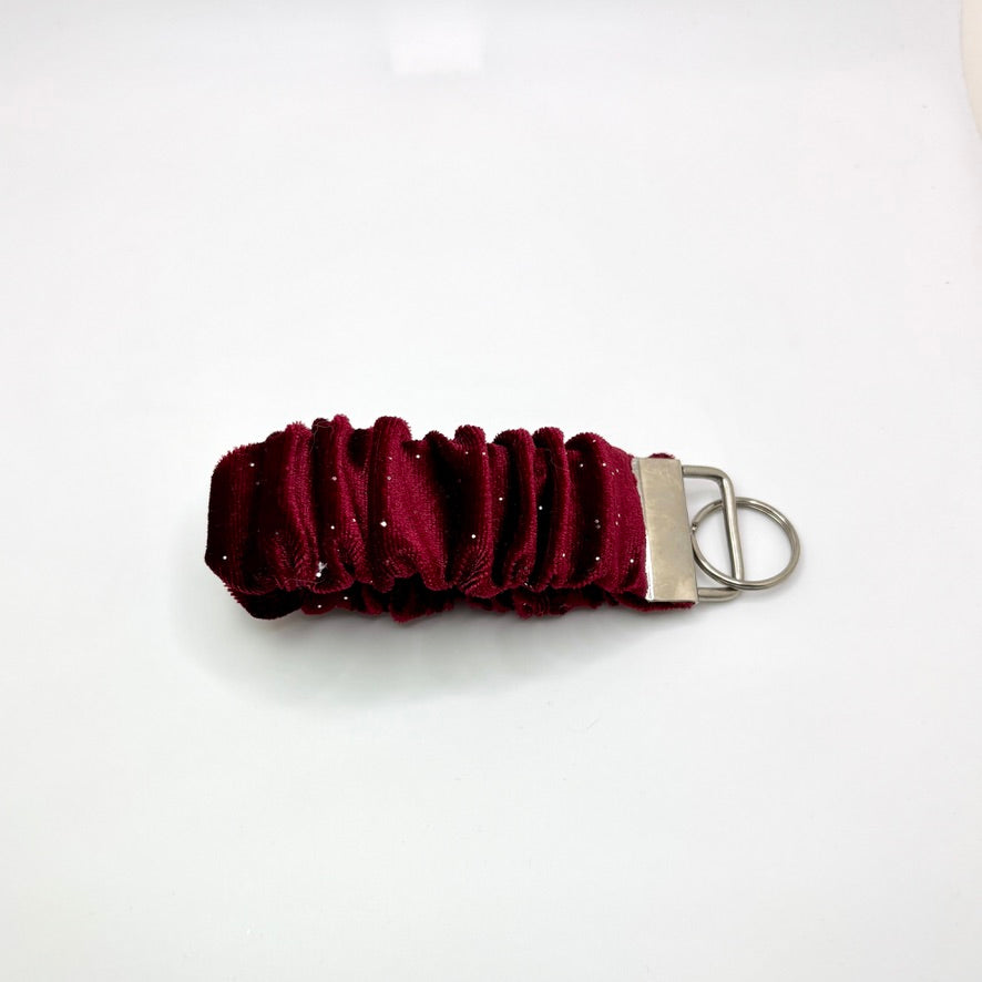 Burgundy Sparkle Velvet Scrunchie Wristlet Enchanted Scrunch