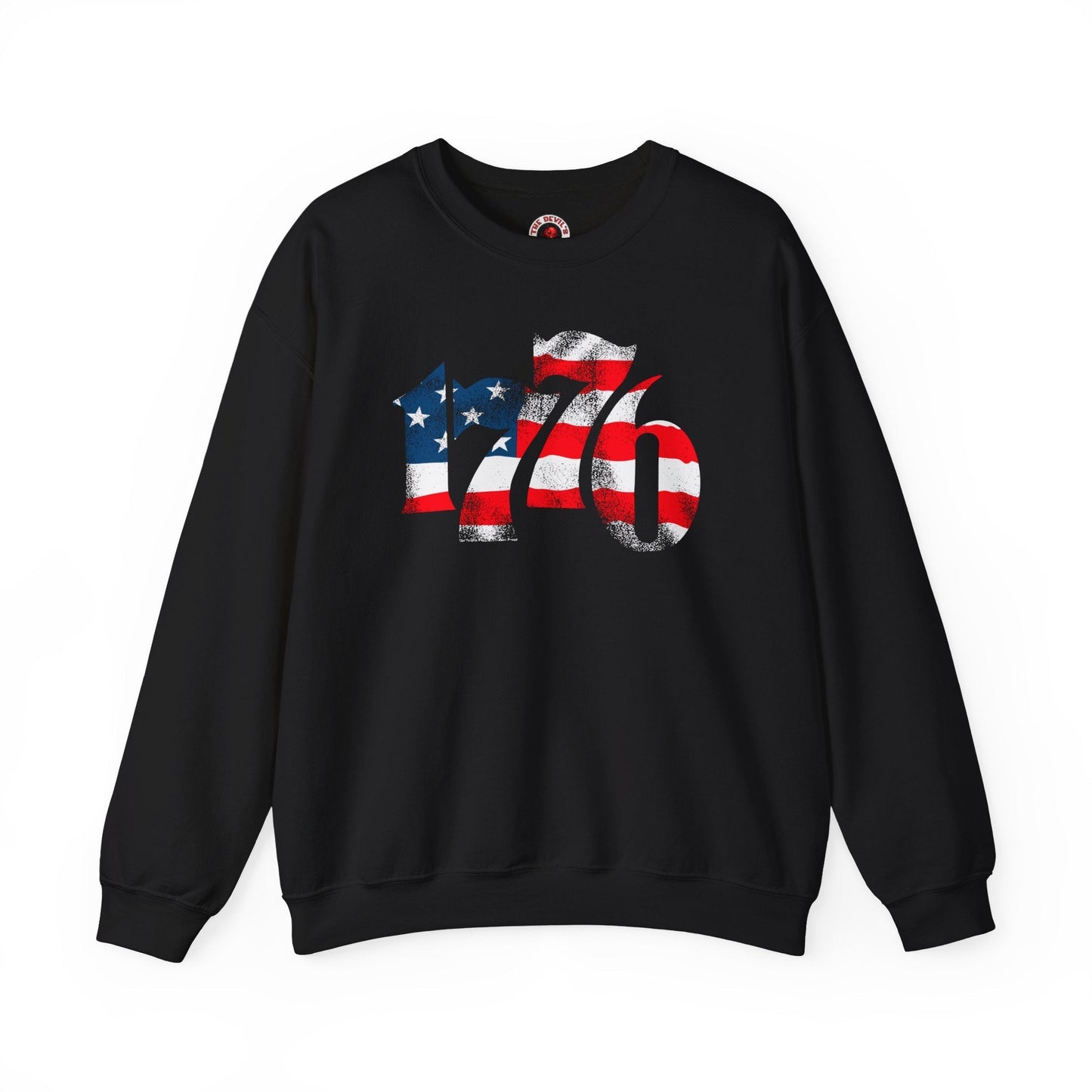 1776 American Flag Crewneck Sweatshirt The Devil's Pickle