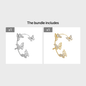 Elegant Butterfly Ear Clips | No-Piercing, All-Season, Plated K, Glass Mosaic, By Yugeweer NovaCart