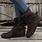 1.18inch Inner Height Increase Women's Short Boots with Flat Sole, Buckle Closure, Comfortable, Warm, and Lightweight, Women Shoes NovaCart