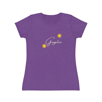 Women's Iconic T-Shirt graysitive with flowers Grayceful LLC