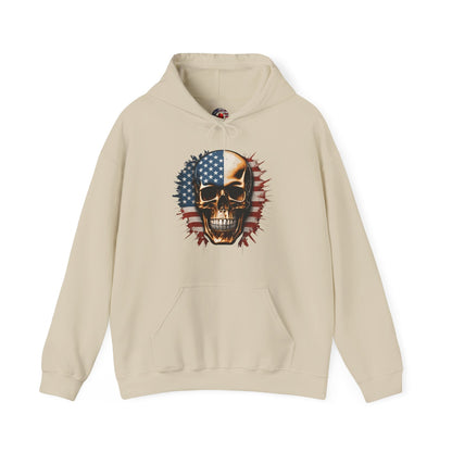 American Flag Skull Hooded Sweatshirt The Devil's Pickle