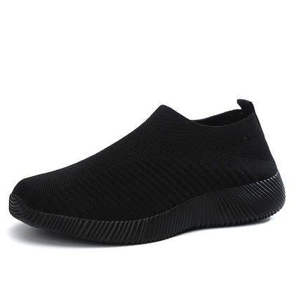 Women'S Lightweight Slip-On Sneakers, Solid Color Fabric Upper, Round Toe, MD Sole, Low Top, All-Season Casual Shoes for Running, Fitness, Dance, Walking, Travel NovaCart