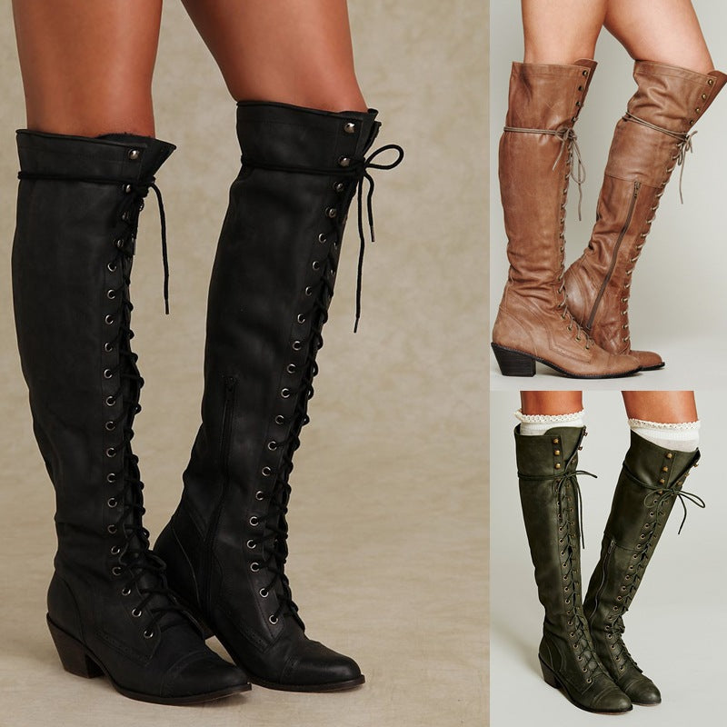 Women’s Over-the-Knee Boots – Round Toe Stylish Tall Winter Boots FitiqueFit