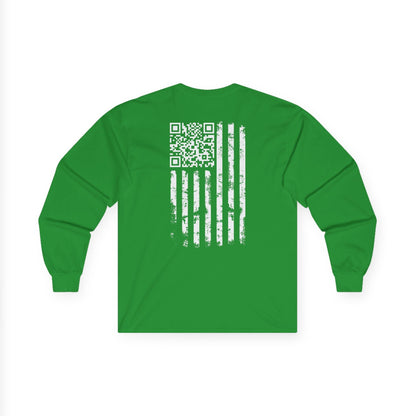 American Flag QR Code Long Sleeve Tee The Devil's Pickle
