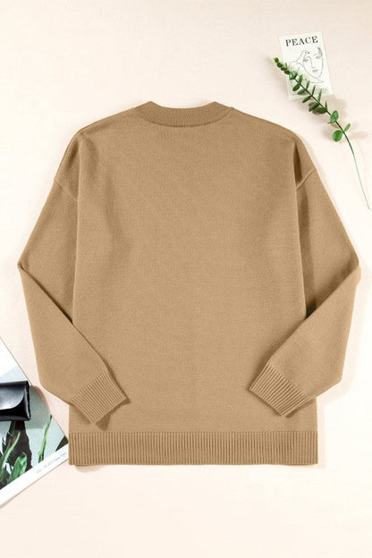 Solid Front Center Seam Drop Shoulder Sweater Shop Style & More | Fresh Looks, Everyday Deals & Free Shipping