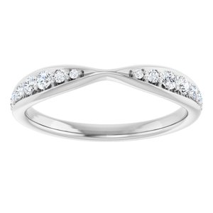 Platinum 1/5 CTW Natural Diamond Pinched Contour Band Ethereal Legacy Boutiques