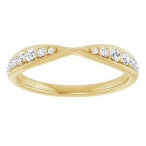 14K Yellow 1/5 CTW Lab-Grown Diamond Pinched Contour Band Ethereal Legacy Boutiques
