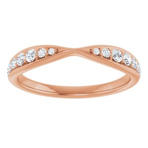 14K Rose 1/5 CTW Lab-Grown Diamond Pinched Contour Band Ethereal Legacy Boutiques