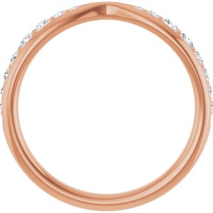 14K Rose 1/5 CTW Lab-Grown Diamond Pinched Contour Band Ethereal Legacy Boutiques
