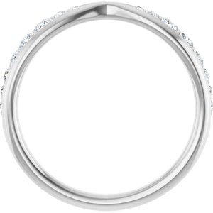 Platinum 1/5 CTW Lab-Grown Diamond Pinched Contour Band Ethereal Legacy Boutiques
