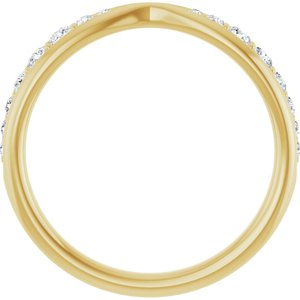 14K Yellow 1/5 CTW Lab-Grown Diamond Pinched Contour Band Ethereal Legacy Boutiques