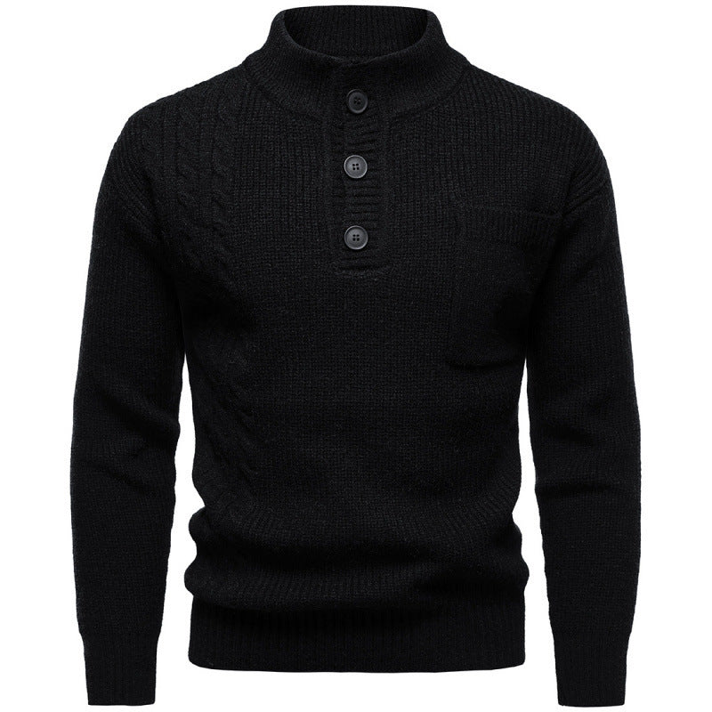 Men's Fashion British Henry Stand Collar Sweater Grayceful LLC