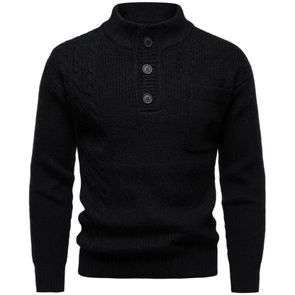 Men's Fashion British Henry Stand Collar Sweater Grayceful LLC
