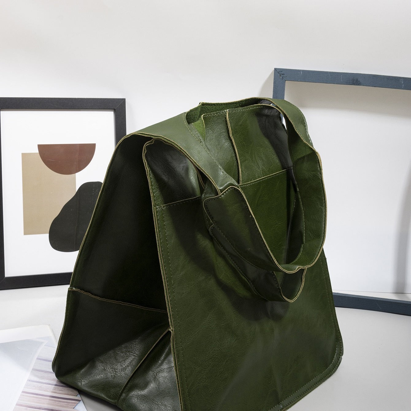 Large Capacity Retro PU Tote Bag For Women - Spacious & Stylish Handbag With Handy Front Pocket For Work, Travel & Everyday Chic NovaCart