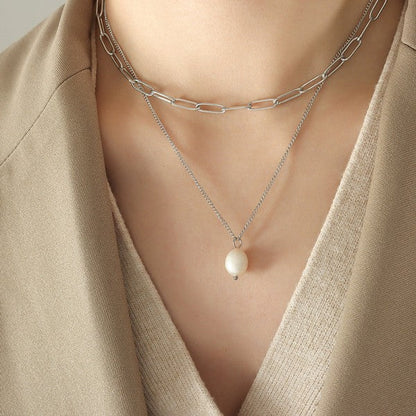 18K Gold Plated Elegance Pearl Link Necklace Shop Style & More | Fresh Looks, Everyday Deals & Free Shipping