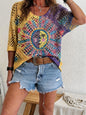 Women's Batwing-Sleeve Sweater – Hollowed-Out 3D Knitted Print Relaxed Fit FitiqueFit