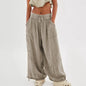 Women’s Solid Color Wide Leg Pants – Elastic Drawstring Waist and Side Pockets FitiqueFit