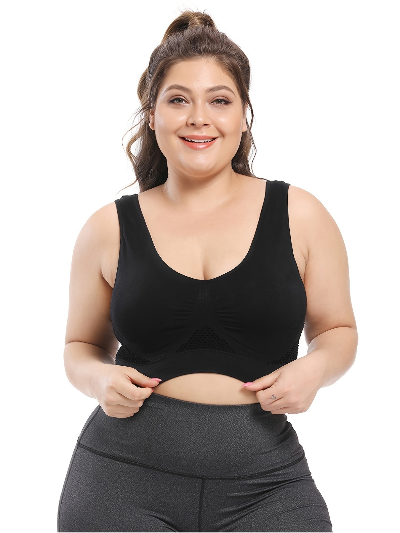 Plus Size Sports Bras for Women Seamless Bra with Pads Big Size Bralette Push Up Brassiere Bra Vest NovaCart