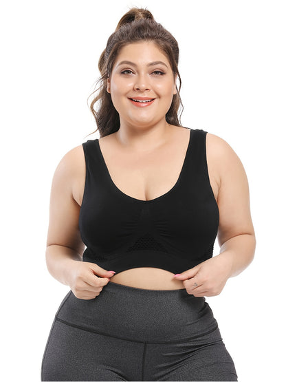 Plus Size Sports Bras for Women Seamless Bra with Pads Big Size Bralette Push Up Brassiere Bra Vest NovaCart
