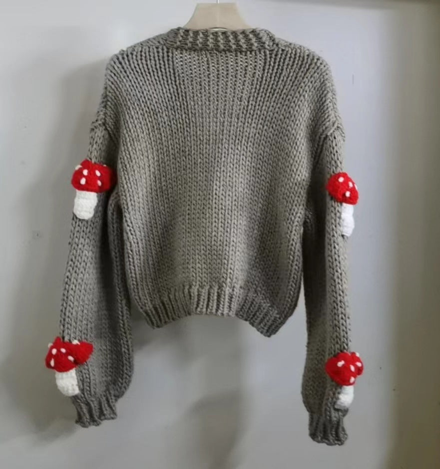 Women’s Mushroom Crochet Short Cardigan FitiqueFit