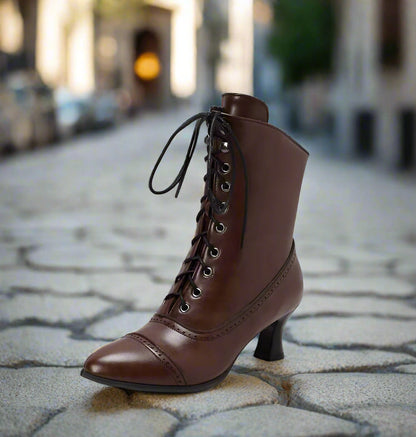 Women’s High Heel Martin Boots – British Style Motorcycle Fashion FitiqueFit