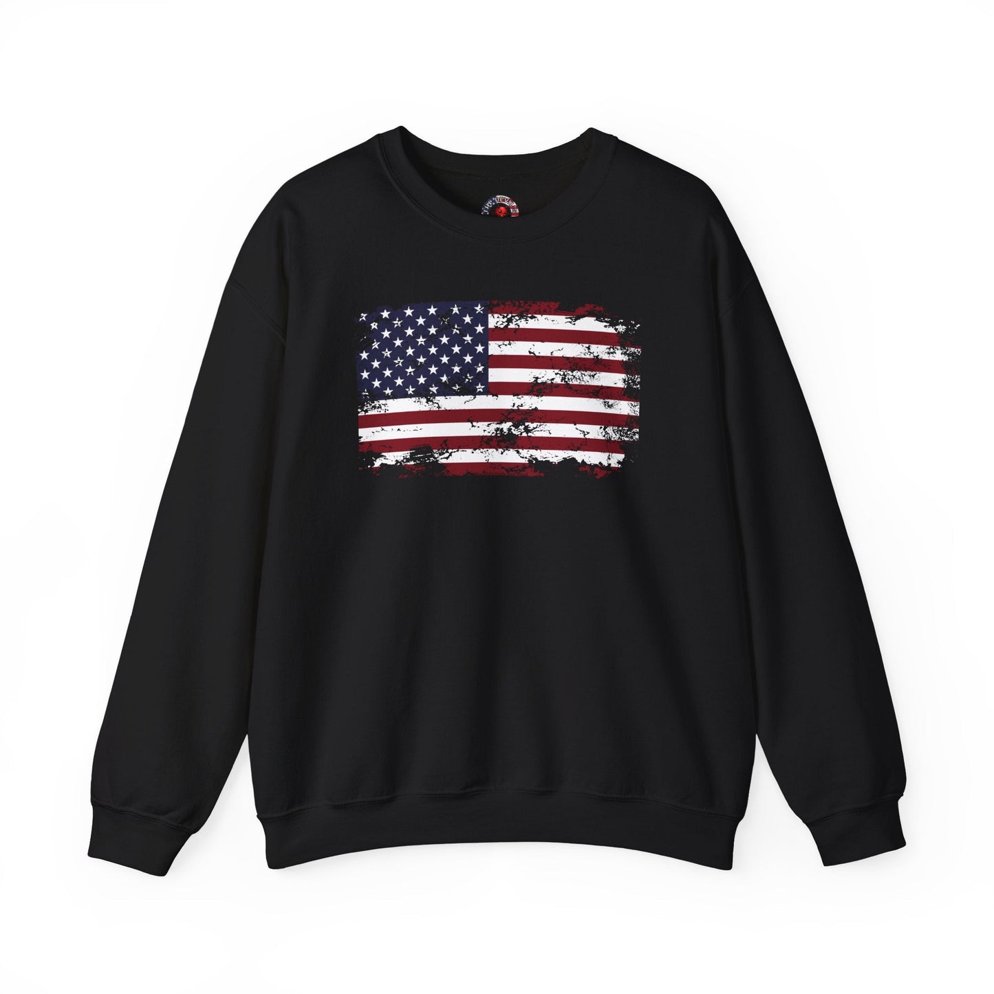 Vintage Style American Flag Crewneck Sweatshirt The Devil's Pickle