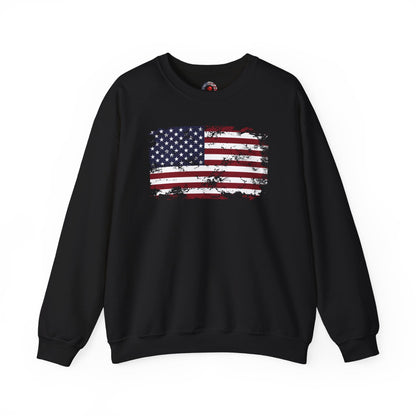 Vintage Style American Flag Crewneck Sweatshirt The Devil's Pickle