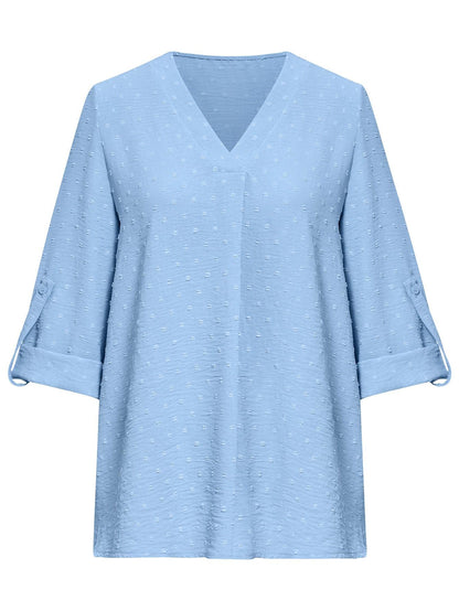 Effortless V-Neck Seven-Point Top - Stylish Pullover Blouse for Trendy Women Country in My Heart