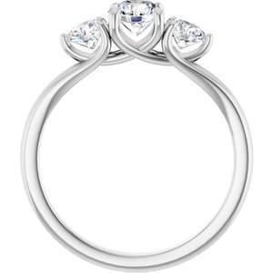 14K White 1 CTW Natural Diamond Three-Stone Engagement Ring Ethereal Legacy Boutiques