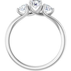 14K White 3/4 CTW Natural Diamond Three-Stone Engagement Ring Ethereal Legacy Boutiques